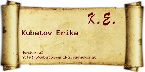 Kubatov Erika névjegykártya
